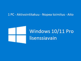 Windows 10/11 Pro ELINIKÄINEN, Tietokoneohjelmat, Tietokoneet ja lisälaitteet, Espoo, Tori.fi Windows 10/11 Pro ELINIKÄINEN, Tietokoneohjelmat, Tietokoneet ja lisälaitteet, Espoo, Tori.fi