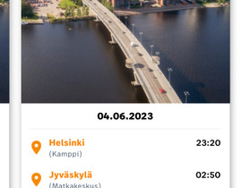 Onnibus-lippu su 4.6.2023 Jyväskylä-Helsinki 23:20, Matkat, risteilyt ja lentoliput, Matkat ja liput, Jyväskylä, Tori.fi Onnibus-lippu su 4.6.2023 Jyväskylä-Helsinki 23:20, Matkat, risteilyt ja lentoliput, Matkat ja liput, Jyväskylä, Tori.fi