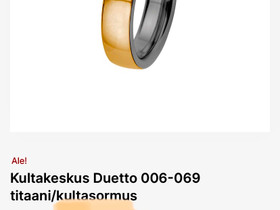 Duetto titaani/kultasormus koko 22, Kellot ja korut, Asusteet ja kellot, Espoo, Tori.fi Duetto titaani/kultasormus koko 22, Kellot ja korut, Asusteet ja kellot, Espoo, Tori.fi