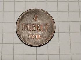 5 penniä 1917, Rahat ja mitalit, Keräily, Kerava, Tori.fi