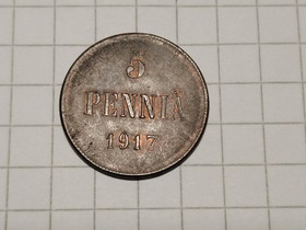 5 penniä 1917, Rahat ja mitalit, Keräily, Kerava, Tori.fi 5 penniä 1917, Rahat ja mitalit, Keräily, Kerava, Tori.fi
