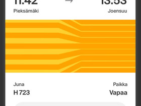 Opiskelijalippu Pieksämäki - Joensuu, Matkat, risteilyt ja lentoliput, Matkat ja liput, Helsinki, Tori.fi Opiskelijalippu Pieksämäki - Joensuu, Matkat, risteilyt ja lentoliput, Matkat ja liput, Helsinki, Tori.fi