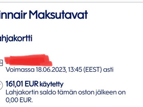 Finnair lentolahjakortti, Matkat, risteilyt ja lentoliput, Matkat ja liput, Vaasa, Tori.fi