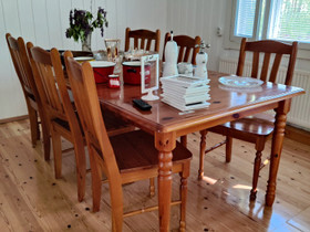 Jatkettava ruokapöytä sekä tuolit, Pöydät ja tuolit, Sisustus ja huonekalut, Kaavi, Tori.fi
