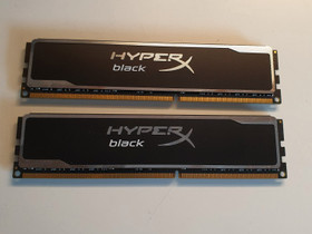 Kingston HyperX Black 1600MHz 16gb kit, Komponentit, Tietokoneet ja lisälaitteet, Hollola, Tori.fi