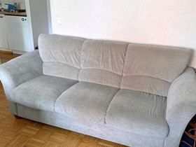 Harmaa sohva (velour pinta), Sohvat ja nojatuolit, Sisustus ja huonekalut, Lappeenranta, Tori.fi