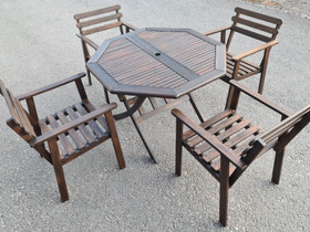 Pihakalusteet pöytä + 4 tuolia, Pihakalusteet ja grillit, Piha ja puutarha, Espoo, Tori.fi
