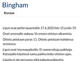 Lippu Snookeriin (Willaims vs. Bingham), Keikat, konsertit ja tapahtumat, Matkat ja liput, Tampere, Tori.fi Lippu Snookeriin (Willaims vs. Bingham), Keikat, konsertit ja tapahtumat, Matkat ja liput, Tampere, Tori.fi