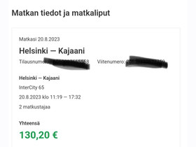 Junaliput, Matkat, risteilyt ja lentoliput, Matkat ja liput, Kajaani, Tori.fi Junaliput, Matkat, risteilyt ja lentoliput, Matkat ja liput, Kajaani, Tori.fi