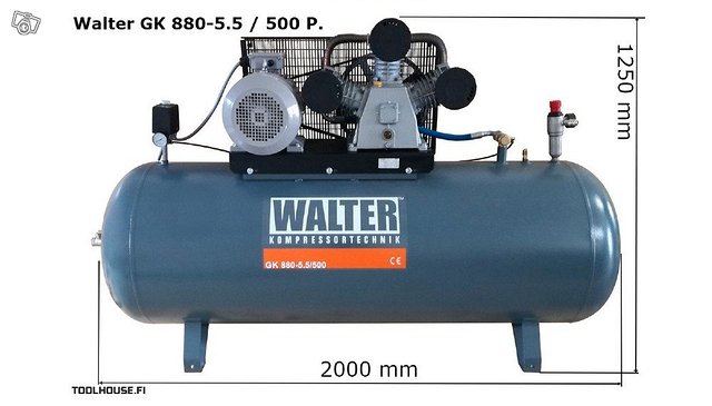 5,5kw Walter GK 880 kompressori, kuva 1