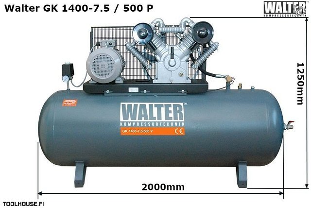 Walter valurauta kompressori 7,5KW 9