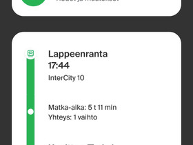 Lappeenranta-Turku 28.8 klo 17:44 lähtevä, Matkat, risteilyt ja lentoliput, Matkat ja liput, Turku, Tori.fi