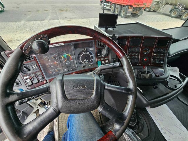 Scania 144 G 8x4, Hiab 330-5, Siimet Lavetti 19