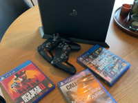 Ps4 pro 1tb, 2 ohjainta 3 peli