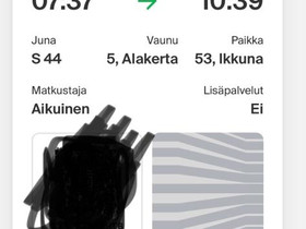 Sjk-Helsinki juna lippu, Matkat, risteilyt ja lentoliput, Matkat ja liput, Seinäjoki, Tori.fi Sjk-Helsinki juna lippu, Matkat, risteilyt ja lentoliput, Matkat ja liput, Seinäjoki, Tori.fi
