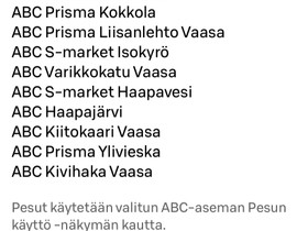 ABC-pesukoodeja 3 kpl (Osuuskauppa KPO), Lisävarusteet ja autotarvikkeet, Auton varaosat ja tarvikkeet, Kempele, Tori.fi
