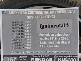Erikoiserä Continental nastaa tai kitkaa, Renkaat ja vanteet, Kuopio, Tori.fi