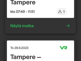 Junaliput Oulusta Tampereelle ja takaisin, Matkat, risteilyt ja lentoliput, Matkat ja liput, Oulu, Tori.fi