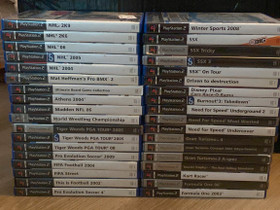 Playstation 2 ajamis & urheilu pelejä 4e/kpl, Pelikonsolit ja pelaaminen, Viihde-elektroniikka, Kotka, Tori.fi