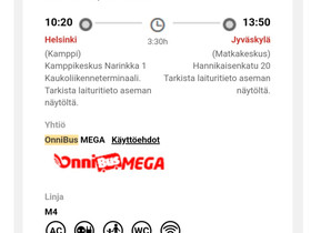Helsinki-Jyväskylä onnibus 15.10.2023, Matkat, risteilyt ja lentoliput, Matkat ja liput, Jyväskylä, Tori.fi Helsinki-Jyväskylä onnibus 15.10.2023, Matkat, risteilyt ja lentoliput, Matkat ja liput, Jyväskylä, Tori.fi