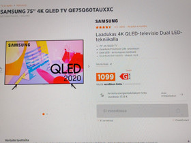 Samsung 4K QLED TV QE75Q60TAUXXC, Televisiot, Viihde-elektroniikka, Kontiolahti, Tori.fi Samsung 4K QLED TV QE75Q60TAUXXC, Televisiot, Viihde-elektroniikka, Kontiolahti, Tori.fi
