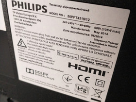 Philips 50" tv ja kaukosäädin, Televisiot, Viihde-elektroniikka, Nokia, Tori.fi