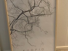 Kuopio karttataulu, Taulut, Sisustus ja huonekalut, Kuopio, Tori.fi