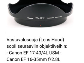 Canon EW-83E Vastavalosuoja, Valokuvaustarvikkeet, Kamerat ja valokuvaus, Kouvola, Tori.fi Canon EW-83E Vastavalosuoja, Valokuvaustarvikkeet, Kamerat ja valokuvaus, Kouvola, Tori.fi