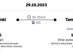 Onnibussi-liput HKI-TRE, Matkat, risteilyt ja lentoliput, Matkat ja liput, Tampere, Tori.fi Onnibussi-liput HKI-TRE, Matkat, risteilyt ja lentoliput, Matkat ja liput, Tampere, Tori.fi