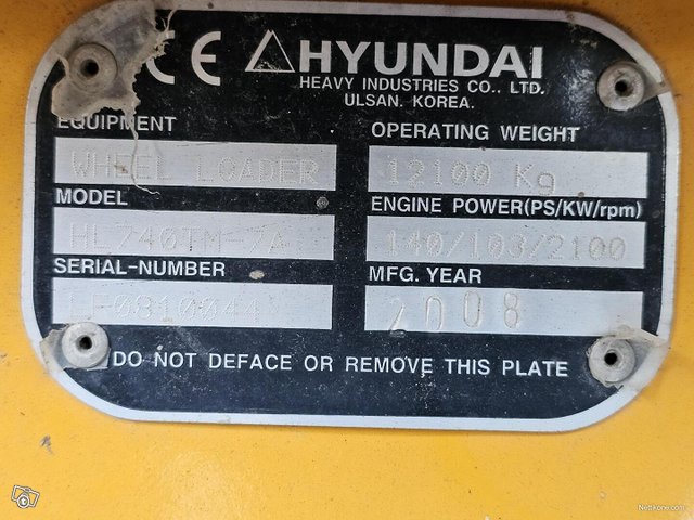 Hyundai HL 740 TM 7A 23