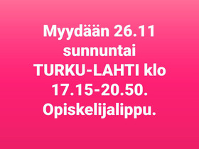 Turku-Lahti bussilippu, Matkat, risteilyt ja lentoliput, Matkat ja liput, Lahti, Tori.fi Turku-Lahti bussilippu, Matkat, risteilyt ja lentoliput, Matkat ja liput, Lahti, Tori.fi