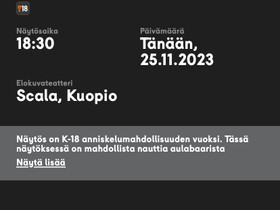 Elokuva liput Kuopio, Keikat, konsertit ja tapahtumat, Matkat ja liput, Kuopio, Tori.fi
