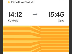 Opiskelijalippu Kokkola-Oulu 9.12.2023, Matkat, risteilyt ja lentoliput, Matkat ja liput, Seinäjoki, Tori.fi