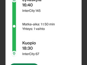 Junalippu Jyväskylä - Kuopio 19.12 klo 16;40, Matkat, risteilyt ja lentoliput, Matkat ja liput, Kuopio, Tori.fi Junalippu Jyväskylä - Kuopio 19.12 klo 16;40, Matkat, risteilyt ja lentoliput, Matkat ja liput, Kuopio, Tori.fi