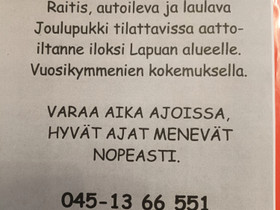 Joulupukki Lapualla, Palvelut, Lapua, Tori.fi Joulupukki Lapualla, Palvelut, Lapua, Tori.fi