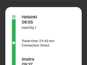 Helsinki-Imatra, 3.12.2023, 06:55, Matkat, risteilyt ja lentoliput, Matkat ja liput, Helsinki, Tori.fi