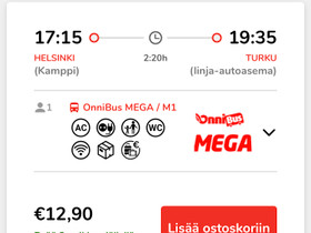 La 2.12 Helsinki 17.15 - Turku 19.35, Matkat, risteilyt ja lentoliput, Matkat ja liput, Kaarina, Tori.fi La 2.12 Helsinki 17.15 - Turku 19.35, Matkat, risteilyt ja lentoliput, Matkat ja liput, Kaarina, Tori.fi