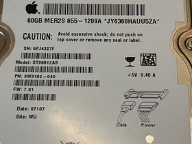 Applen kiintolevy 60GB, Komponentit, Tietokoneet ja lisälaitteet, Raisio, Tori.fi Applen kiintolevy 60GB, Komponentit, Tietokoneet ja lisälaitteet, Raisio, Tori.fi