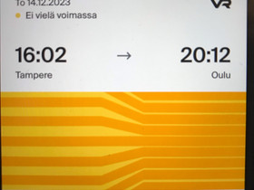 Junalippu Tre-Oulu, Matkat, risteilyt ja lentoliput, Matkat ja liput, Kangasala, Tori.fi Junalippu Tre-Oulu, Matkat, risteilyt ja lentoliput, Matkat ja liput, Kangasala, Tori.fi