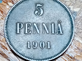 5 penni 1901, Rahat ja mitalit, Kerily, Orimattila, Tori.fi