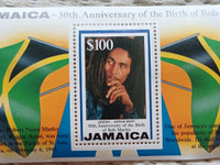 Postimerkki Bob Marley 50 v juhlamerkki