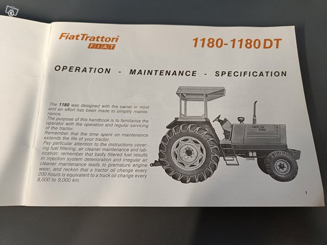 Fiat 1180 ja 1180DT traktorin ohjekirja 3