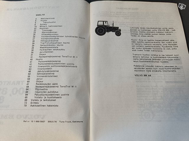 Volvo T800, T810, T814 traktorin ohjekirja 3