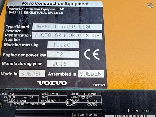 Volvo L60H 16