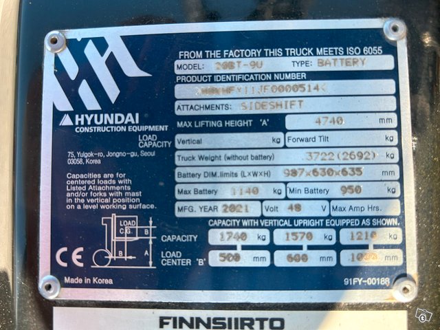 Hyundai 20 BT-9 sähkö trukki 11