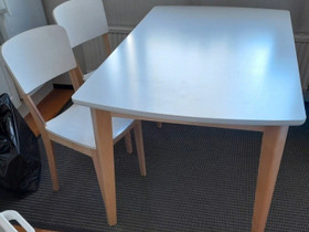 Laulumaa valkoinen pöytä + 2 tuoli, Pöydät ja tuolit, Sisustus ja huonekalut, Pori, Tori.fi