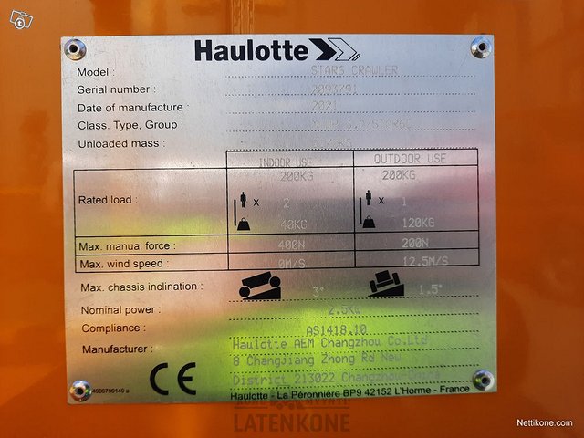 Haulotte Star 6 C Tela Akkusaksilava 11