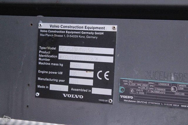 Volvo EWR 150 E / Huippu varusteet 9