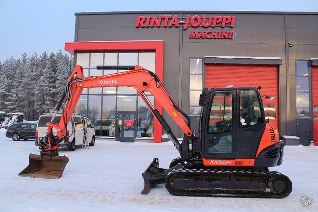 Kubota KX 080-4 / Pyörittäjä, 3 kauhaa, Rasvari, kuva 1