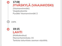 Onnibussi Vaajakoski - Lahti, 2 lippua, junioriale